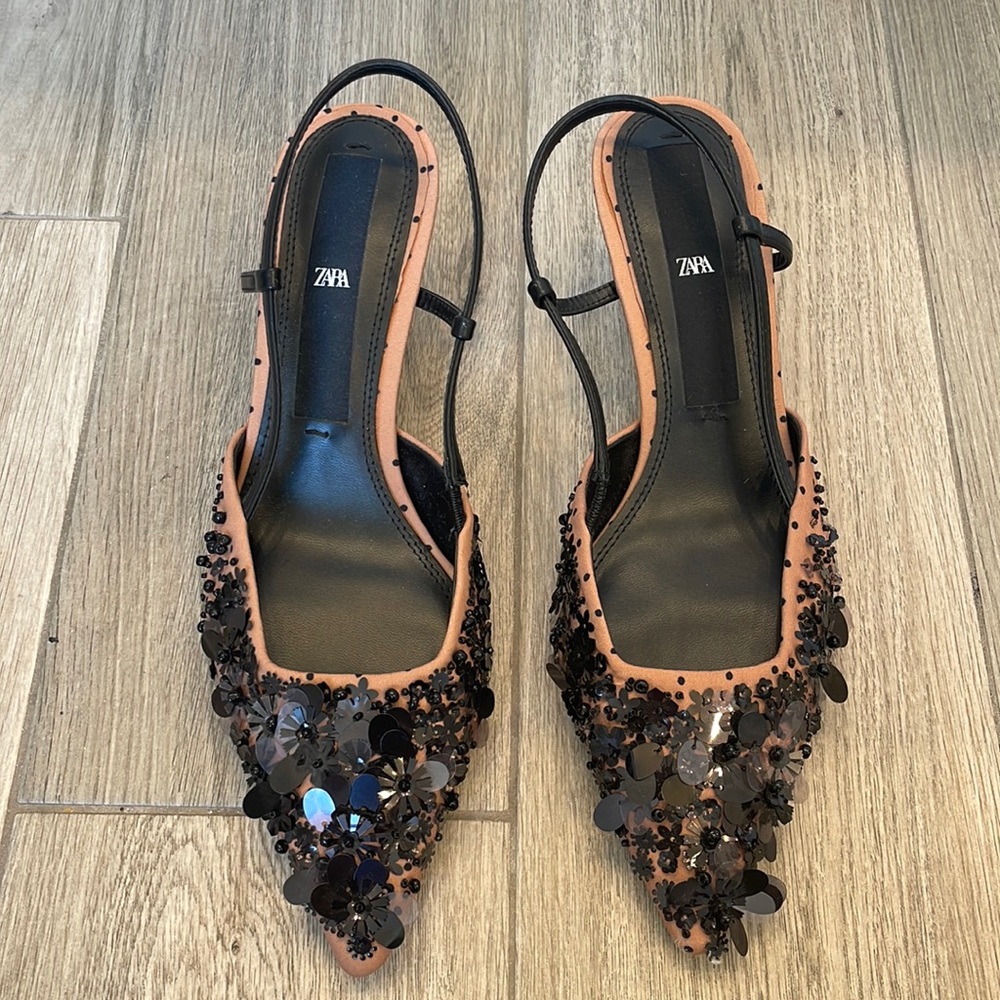 Zara Slingback Low Heel — Size 39